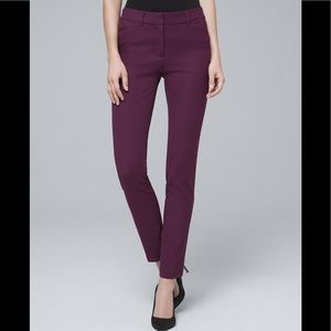 WHBM COMFORT STRETCH SLIM ANKLE PANTS in purple